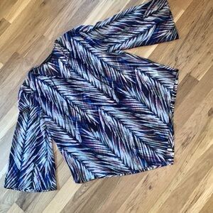 BANANA Republic 3/4 Bell Sleeve Semi Sheer Leaf Pattern Tunic Blouse Women’s XS